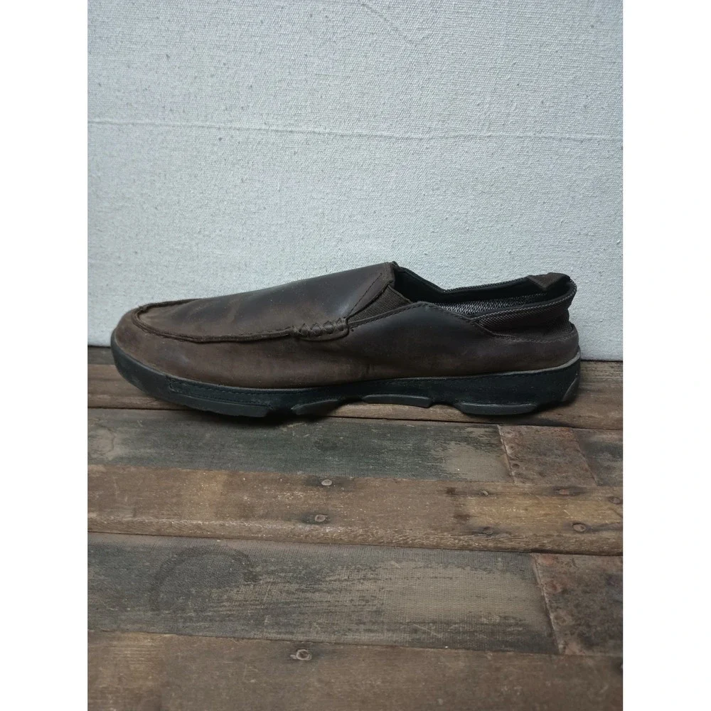 OluKai Leather Loafer‎ Slip On Comfort Casual Shoes Brown Mens Size M14